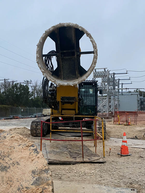 Low Clearance Drilling in High Line Substation